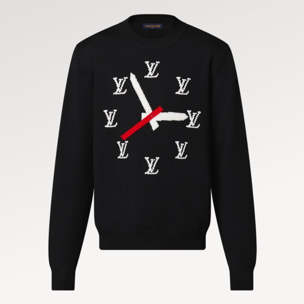 Louis Vuitton Clock Intarsia Pullover Crewneck Knit Sweater - L